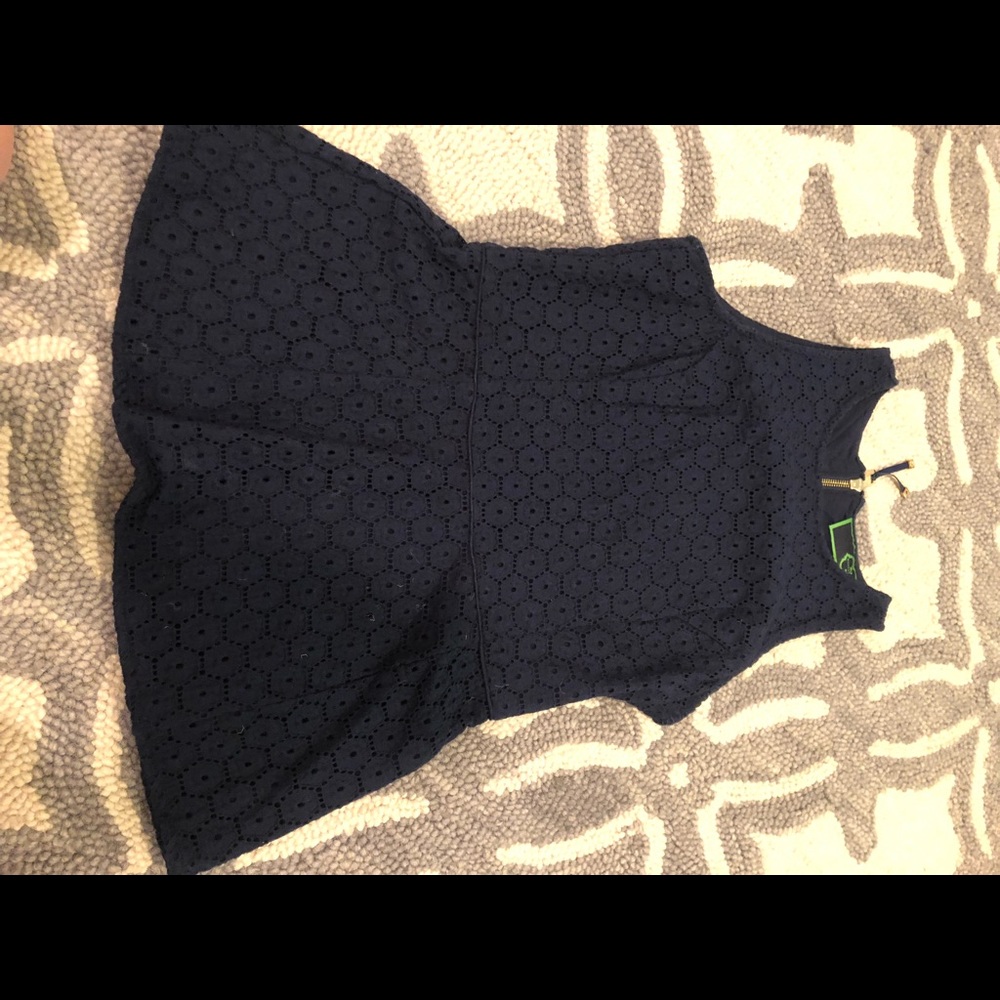 Navy lace peplum tank